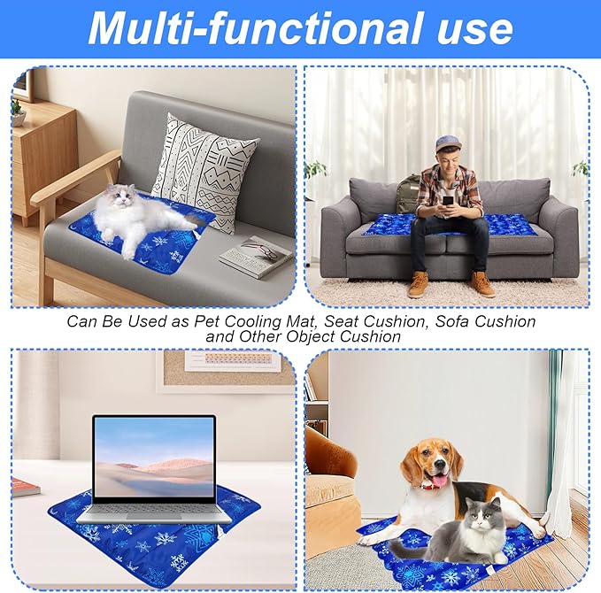 Dog Cooling Mat for Dogs and Cats, Suitable for All Pets, Durable Fabric for Better Sensation, Keeping Pets Cool in Summer Heat (Large), 29.5" x 29.5"
