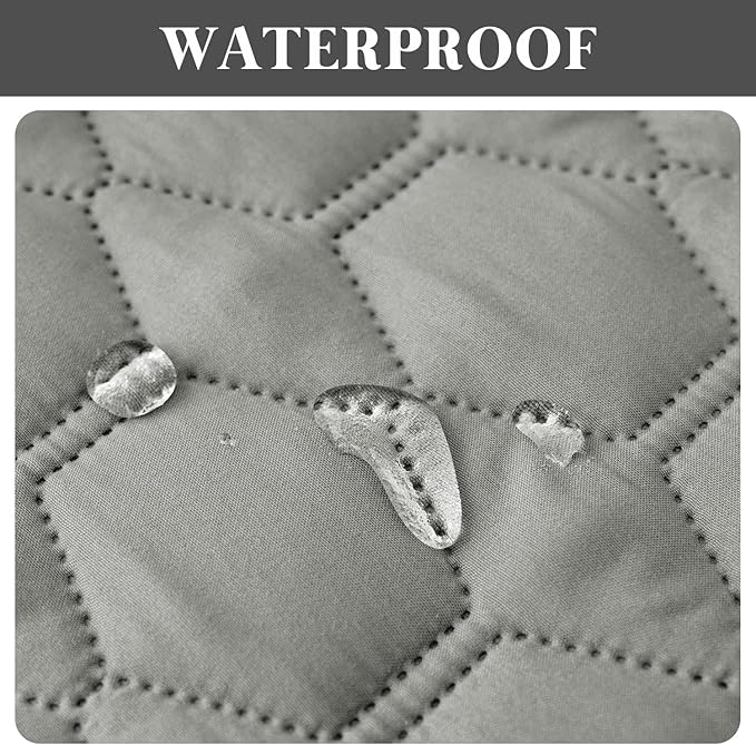 100% Double-Sided Waterproof Dog Bed Set Sofa Furniture Kid's Cat/Dog Blanket Sofa Pet Mattress, Dog Blanket for Couch Protection,Double-Sided (110"x90"(1 Per Pack),Grey/Dark Grey)