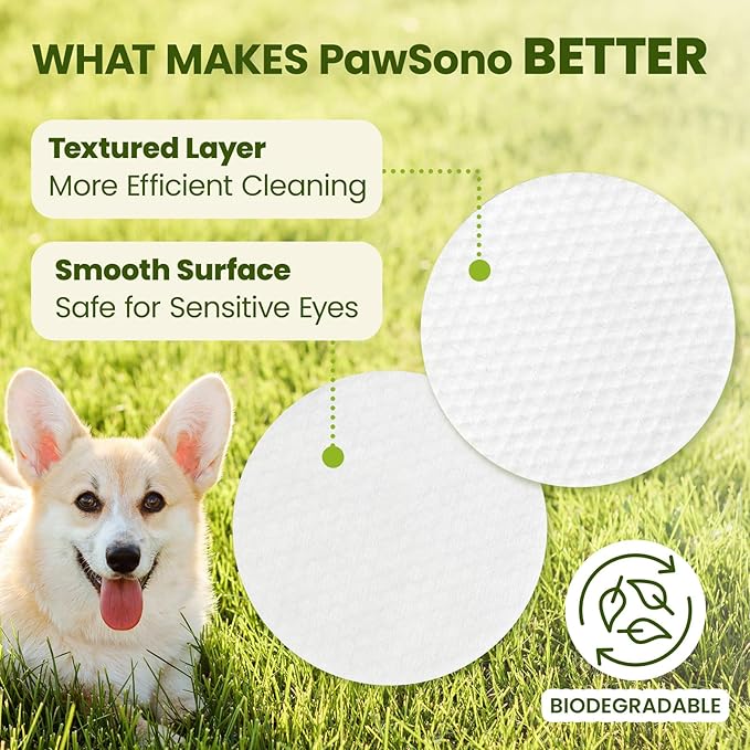 Eye Wipes for Dogs & Cats, Hypoallergenic Dog Eye Wipes Cleaner, Soothing Cleaning Grooming Pet Wipes Gently Remove Tear Stain, Eye Debris, Discharge, Mucus, Deodorizing, Unscent, 200 PCS