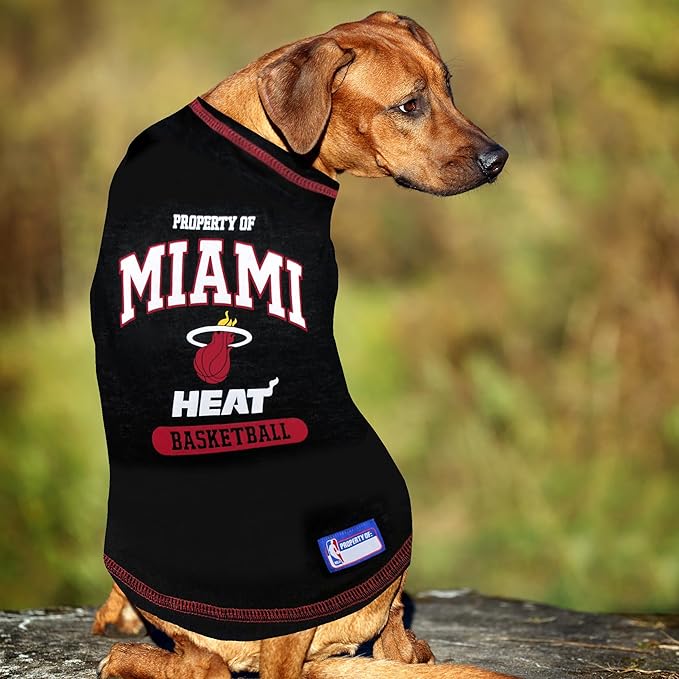 Pets First NBA Licensed Hoodies & T-shirt for Dogs & Cats, Miami Heat, X-Small