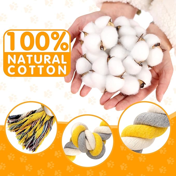Norvy XXL 6-Knot Dog Rope Toy for Large Dogs Aggressive Chewers 40in Long Heavy Duty Rope Toy Almost Indestructible Dog Tug Toy Puppy Cotton