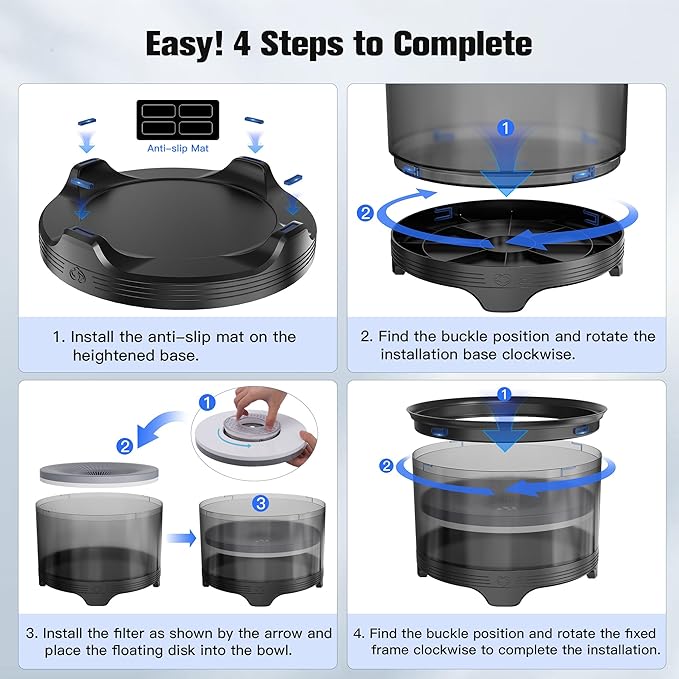 UPSKY 5.5L Dog Water Bowl,186oz Large Capacity No Spill Water Bowl for Dogs, Splash Proof Slow Water Feeder with Heightened Base, Anti-Slip Slow Drinking Pet Water Bowl for Messy Drinkers, B-Black
