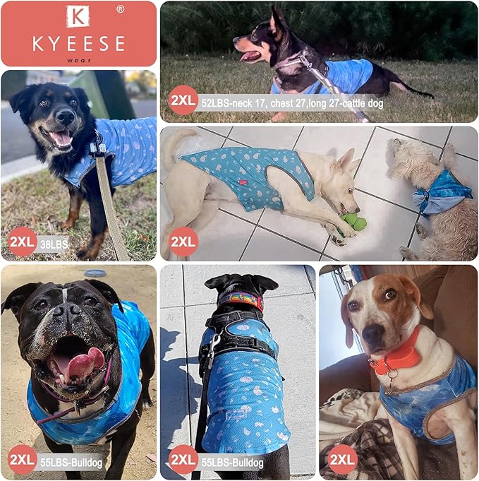 KYEESE 2 Pack Dog Cooling Shirts for Large Dogs Breathable Instant Dog Cooling Vest for Summer Quick Dry Lightweight Sleeveless Vest Soft Cooling Shirts for Outdoor Activities on Summer