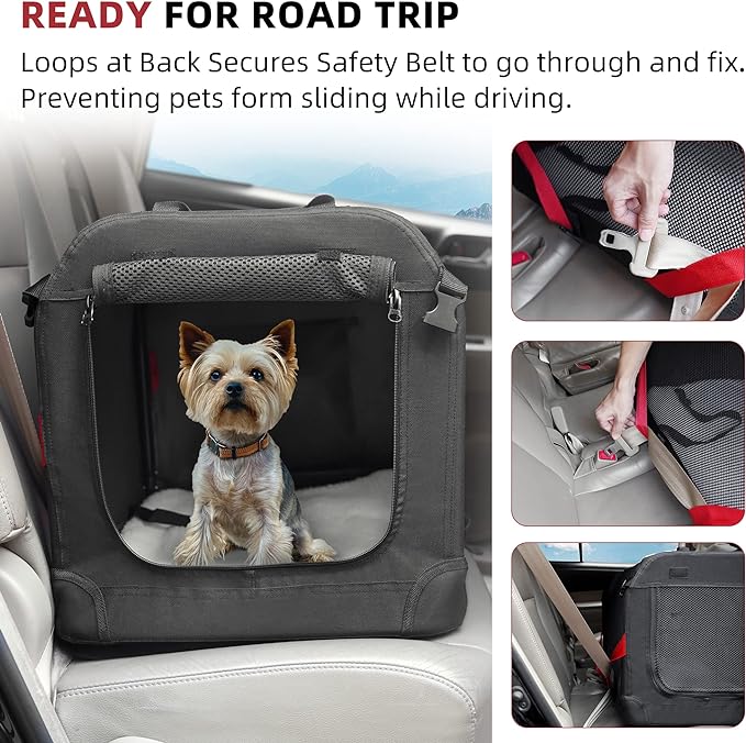Petprsco Extra Large Cat Carrier for 2 Cats Small Medium Dogs,Soft Sided Pet Carrier 24x17x17 for Car Travel with Collapsible Litter Box, Warm Blanket, Foldable Bowl and Washable Pad