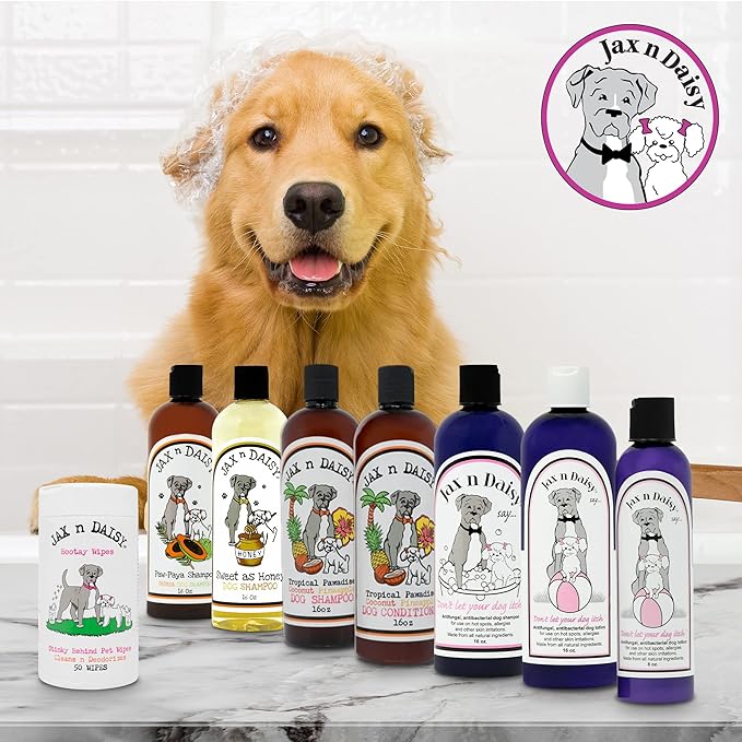 Jax n Daisy Dog Shampoo - Gentle and Effective Allergy and Sensitive Skin Shampoo for Dogs - Eliminates Odors, Fleas, and Soothes Itchy Skin - Perfect for Puppies