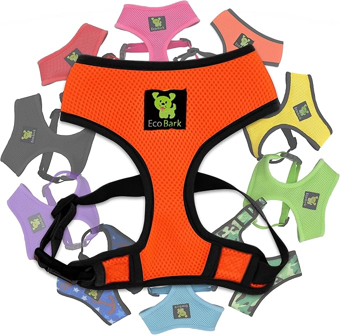 Classic Dog Harness Innovative Mesh No Pull No Choke Design Soft Double Padded Breathable Vest for Eco-Friendly Easy Control Walking Quick Release for Puppies Toy Breeds & Small Dogs (Small, Orange)
