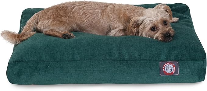 Majestic Pet Shredded Memory Foam Dog Bed Medium with Removable Washable Cover – Rectangle Orthopedic Dog Bed–Durable Dog Crate Bed-Flat Dog Bed for Senior Dogs - (35x29) M - Villa - Marine