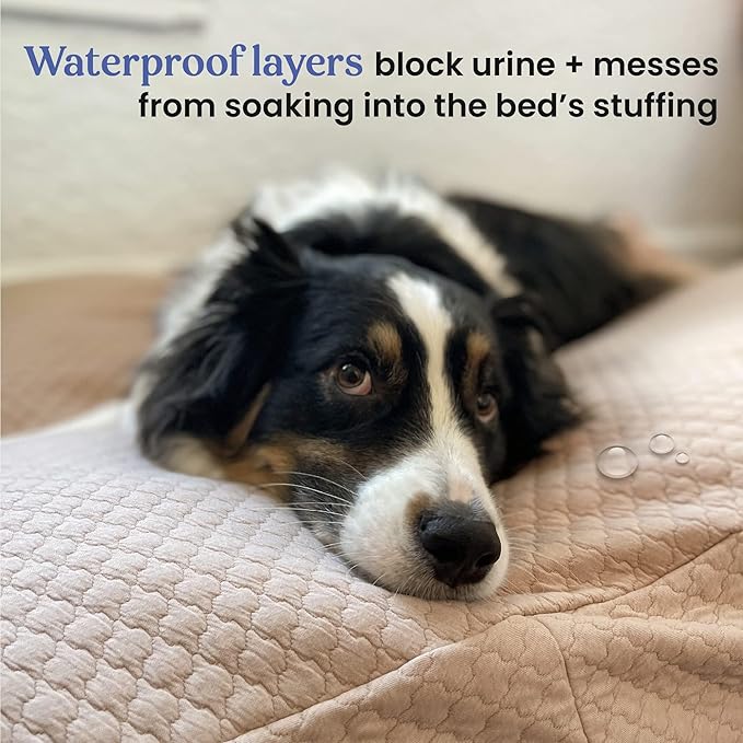 4Knines Luxury Dog Bed Cover - USA Based - Premium Durable Quilted Waterproof Heavy Duty Material - Large - Fog