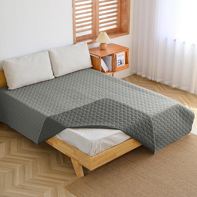100% Double-Sided Waterproof Dog Bed Set Sofa Furniture Kid's Cat/Dog Blanket Sofa Pet Mattress, Dog Blanket for Couch Protection,Double-Sided (110"x90"(1 Per Pack),Grey/Dark Grey)