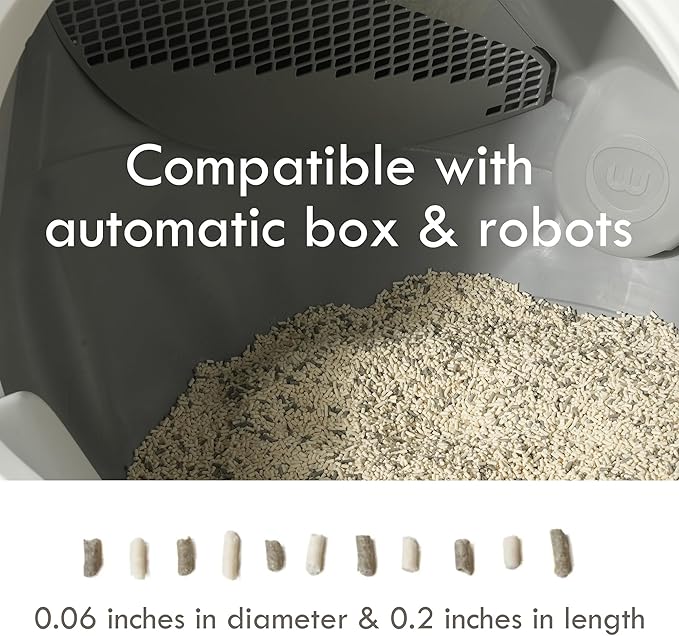 Lady N Granular Tofu Cat Litter Mini-Pellet Compatible with Automatic Self Cleaning Cat Litter Box, Strong Clumping Ultra Absorbent Natural Litter, Low Tracking, Odor Control Activated Charcoal 9lb