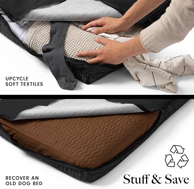 LAY LO Pets Dog Bed Cover, Small, Black Grid, Washable & Durable Replacement, DIY Eco-Friendly, Non-Slip Base