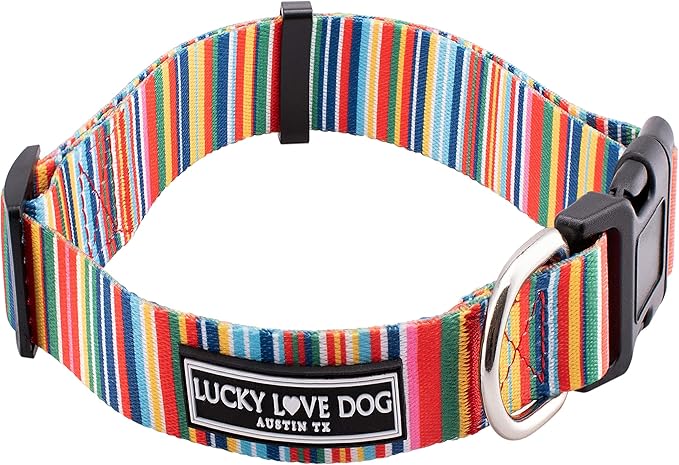 Lucky Love Dog - Adjustable Dog Collar with Easy Click Buckle for Small to Large Ones, Durable, & Comfortable for Male & Female Dogs, Pet Collar for Puppies & Adult Dogs - Hippie, Small