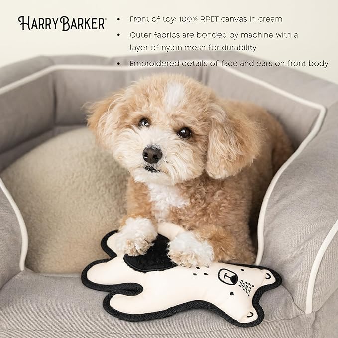 Harry Barker Durable Plush Dog Toys, Double Sided Herringbone Toy