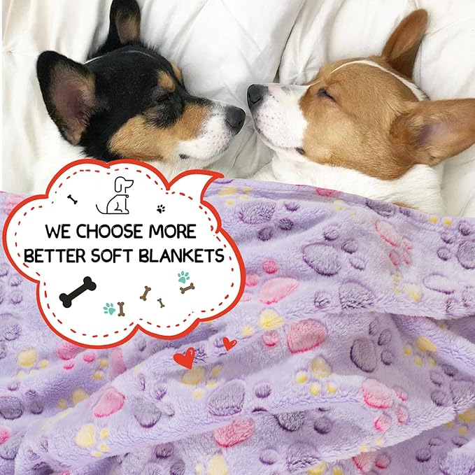 Dog Blankets for Dogs, 3 Pack Large Blanket Medium Blanket Dog Cat Soft Fuzzy Blankets Washable,Comfort Flannel,Fuzzy Soft Blankets for Dogs,Pet Blanket,Reversible Cow Print,41 x 31 inch,Black