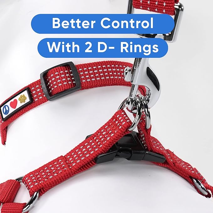 Pawtitas Dog Harness Small Sized Dog Red Dog Harness Step in from a Senior Dog to a Puppy Harness Adjustable Reflective Dog Harness S Reflective Dog Vest