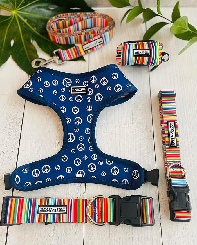 Lucky Love Dog - Adjustable Dog Collar with Easy Click Buckle for Small to Large Ones, Durable, & Comfortable for Male & Female Dogs, Pet Collar for Puppies & Adult Dogs - Hippie, Small