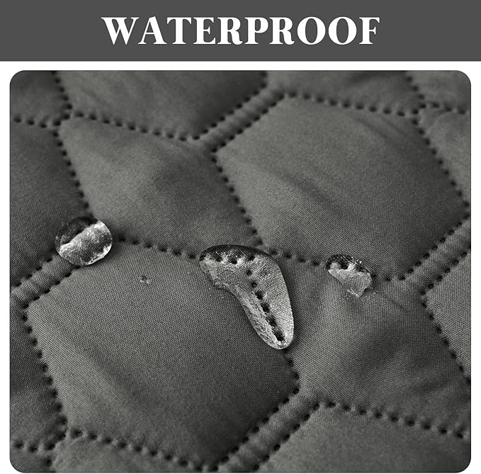 100% Double-Sided Waterproof Dog Bed Set Sofa Furniture Kid's Cat/Dog Blanket Sofa Pet Mattress, Dog Blanket for Couch Protection,Double-Sided (96"x90"(1 Per Pack), Dark Grey/Black)