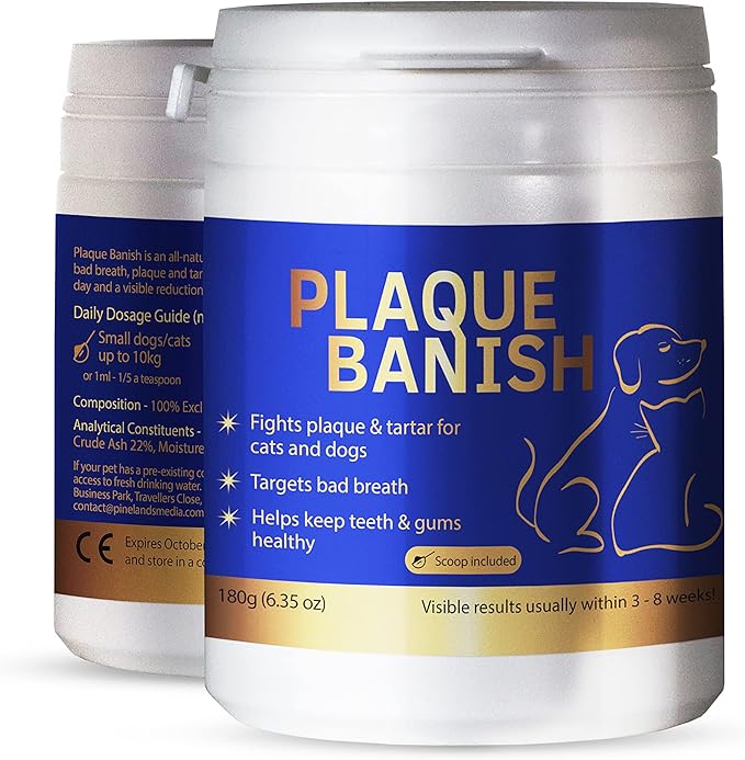 100% Natural Plaque Off & Tartar Remover For Dogs & Cats | Freshen Breath For Dogs & Cats | 6.3oz (180g) | Support Healthy Gums & Promote Dental Health | Prevent Plaque & Tartar Build Up