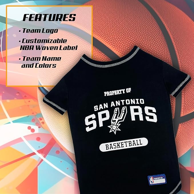Pets First NBA Licensed Hoodies & T-shirt for Dogs & Cats, SAN Antonio Spurs, X-Small
