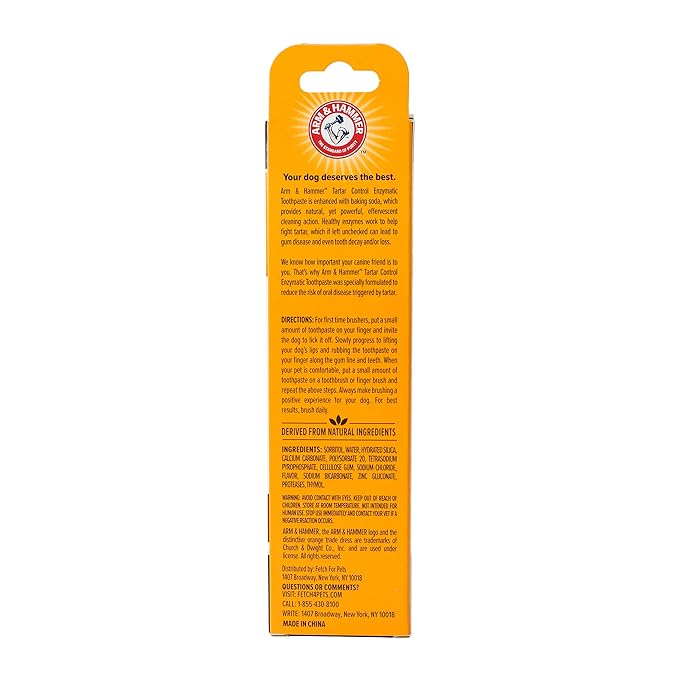 Arm & Hammer for Pets Tartar Control Enzymatic Toothpaste for Dogs Reduces Plaque & Tartar Buildup Safe for Puppies Beef Flavor, 2.5 Ounces Dog Toothpaste (Pack of 1)