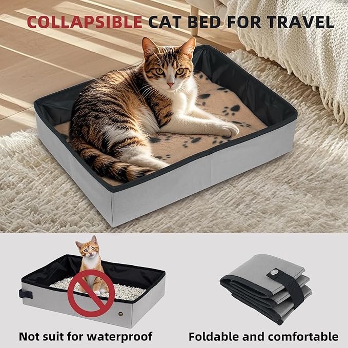 Petprsco Extra Large Cat Carrier for 2 Cats Small Medium Dogs,Soft Sided Pet Carrier 24x17x17 for Car Travel with Collapsible Litter Box, Warm Blanket, Foldable Bowl and Washable Pad