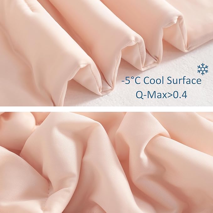NTBAY Cooling Throw Blanket, Japanese Double-Sided Cold Tech Fabric Cooling Blanket for Dogs, Q-Max 0.43, 50x60 Inches, Coral Pink
