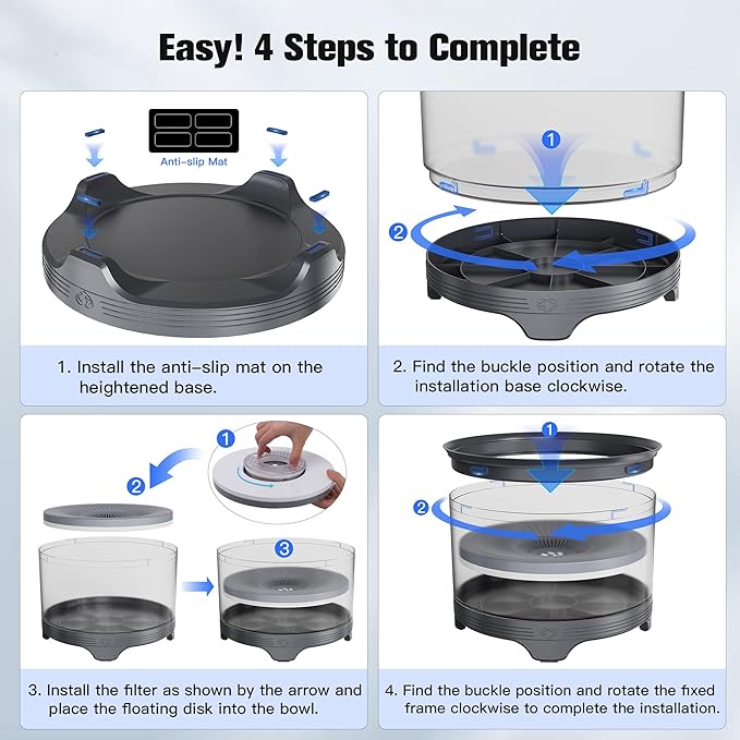 UPSKY 5.5L Dog Water Bowl,186oz Large Capacity No Spill Water Bowl for Dogs, Splash Proof Slow Water Feeder with Heightened Base, Anti-Slip Slow Drinking Pet Water Bowl for Messy Drinkers, A-Grey