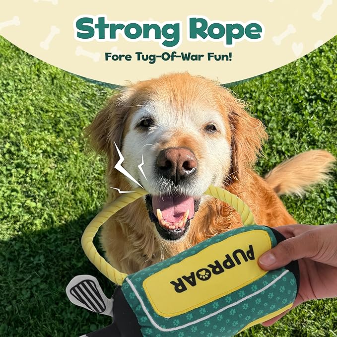 Golf Dog Toy – Funny Dog Toy with Squeaker, Crinkle & Rope – Plush Golf Club Bag for Puppies, Cute Birthday Gifts