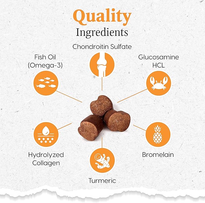 ARK NATURALS Gray Muzzle Old Dogs Happy Joints Chews for Large Breed Dogs, Vet Recommended to Support Cartilage and Joint Function, 500 mg Glucosamine, 16.5 oz Bag, Packaging May Vary (71008)