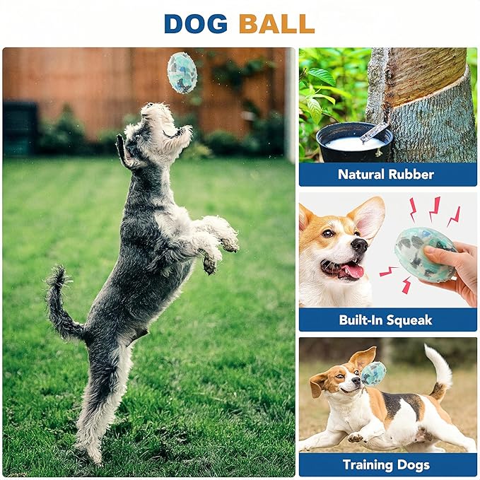 5 Pack Various Dog Toys Chew Toys for Fun and Teeth Cleaning, Dog Squeak Plush Toys, Squeaky Toy Balls, Dog Chew Toys, Dog Rope Toys (5 Pack)