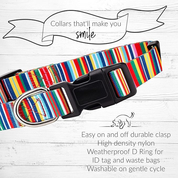 Lucky Love Dog - Adjustable Dog Collar with Easy Click Buckle for Small to Large Ones, Durable, & Comfortable for Male & Female Dogs, Pet Collar for Puppies & Adult Dogs - Hippie, Small