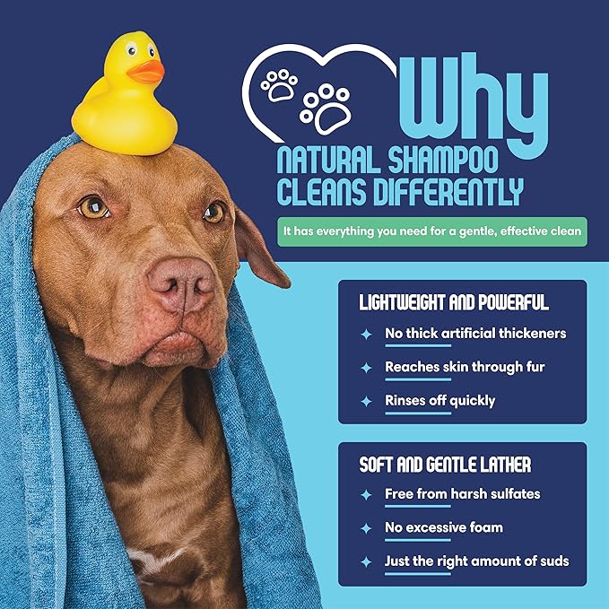 Organic Dog Shampoo - Puppy Oatmeal Shampoo for Itchy Skin Relief - Hypoallergenic for Sensitive Skin,for Dogs of All Ages,Deodorizes Smelly Dogs,Tearless,Made in USA, 16oz (Unscented)