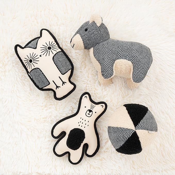 Harry Barker Durable Plush Dog Toys, Double Sided Herringbone Toy
