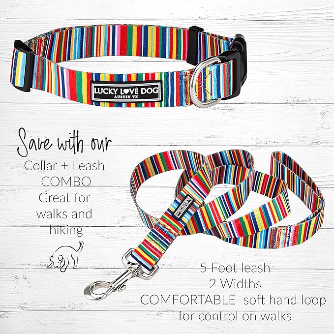 Lucky Love Dog - Adjustable Dog Collar with Easy Click Buckle for Small to Large Ones, Durable, & Comfortable for Male & Female Dogs, Pet Collar for Puppies & Adult Dogs - Hippie, Small