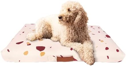 LAY LO Pets Dog Bed Cover, X-Large, Pink Terrazzo, Washable & Durable Replacement, DIY Eco-Friendly, Non-Slip Base