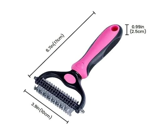 Star Dib - Dog Grooming Brush | Pet Undercoat Dematting Rake with Rounded Teeth. Dog Comb for Detangling, Thinning, & Deshedding All Hair Types. Tool for Long Haired Shedding Dogs