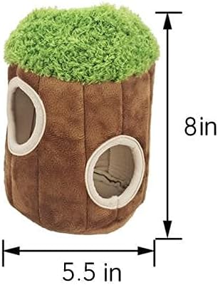 Hide and Seek Dog Toy, Interactive Burrow Dog Toy with Squeaker, Plush Sloth in Tree Trunk, Promotes Mental Stimulation, Easy to Clean, Small 8 x 5.5 inches, Brown (Small Sloth Tree)