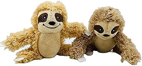 Hide and Seek Dog Toy, Interactive Burrow Dog Toy with Squeaker, Plush Sloth in Tree Trunk, Promotes Mental Stimulation, Easy to Clean, Small 8 x 5.5 inches, Brown (Small Sloth Tree)