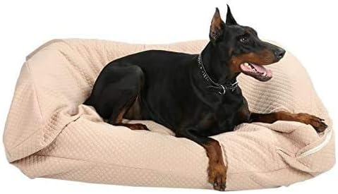 4Knines Luxury Dog Bed Cover - USA Based - Premium Durable Quilted Waterproof Heavy Duty Material - Medium - Tan
