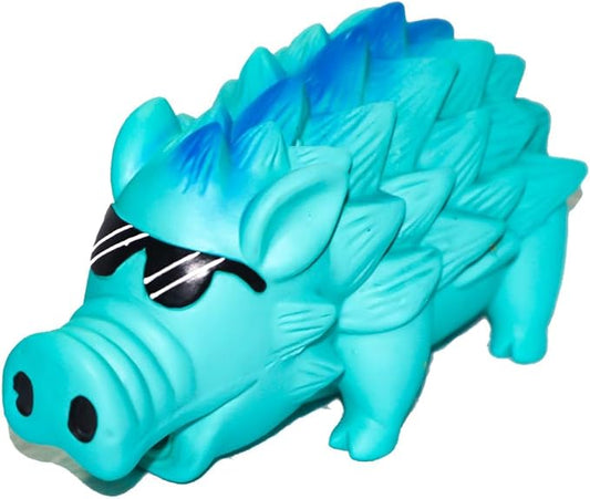 Latex Grunting Pig Sound Play Dog Toy,Spueaky Dog Toy, Squeeze Pig Toy for Dogs,Pig Dog Toy That Oinks,Pig Dog Toy 8" (Hedgehog Blue)