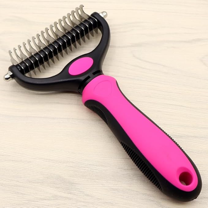 Star Dib - Dog Grooming Brush | Pet Undercoat Dematting Rake with Rounded Teeth. Dog Comb for Detangling, Thinning, & Deshedding All Hair Types. Tool for Long Haired Shedding Dogs