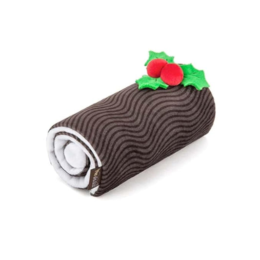 P.L.A.Y. Plush Dog Toys - Holiday Classic Themed Durable Squeaker Chew Toy, Great for Puppies & Small, Medium, Large Dogs - Machine Washable, Recycled Materials (Yummy Yuletide Log)