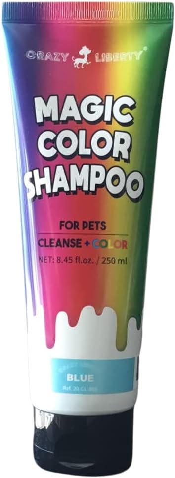 Magic Color Shampoos (Blue). Semi-Permanent Pet Hair Coloring Shampoo, Safe and Gentle Ammonia and Paraben Free Hair Dye Shampoo, Non-Toxic Coloring Shampoo for All Pets Can be Bathed.