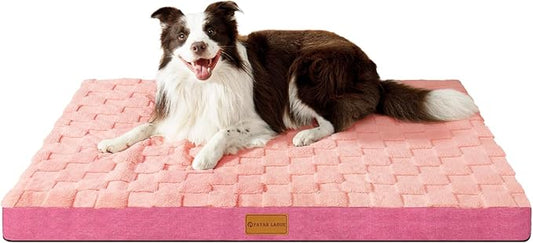 Patas Lague Orthopedic XXL Dog Bed for Extra Large Dogs 48''X28'', Waterproof Soft Warm Comfortable Egg Crate Foam Big Large Pet Beds Mat,Hot Pink