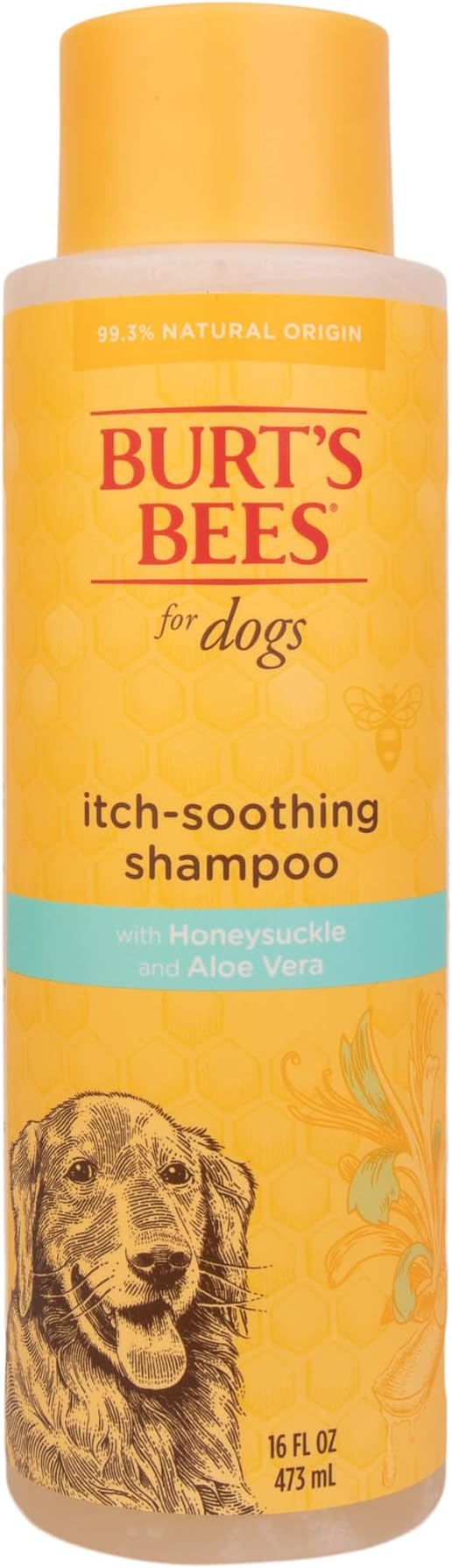 Burt's Bees for Pets Itch Soothing Shampoo with Honeysuckle, 95% Natural Origin Formulas, Dog Shampoo for Itchy Dogs, Dog Shampoo Itchy Skin Relief, 16 oz