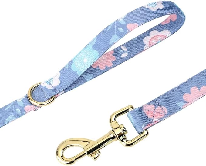 Beirui Cute Girl Dog Collars, Harnesses & Leashes Set - Adjustable Dog Collar and Leash Set with Flower - Soft Mesh Dog Vest Harness for Puppies Small Medium Dogs (Purple,XS)