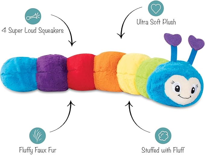 Fringe Studio Large Plush Dog Toy, Don't Bug ME Plush(314050), Multicolor