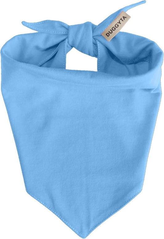 Premium Solid Blue Dog Bandana, Luxury Soft Cotton Adjustable Triangle Scarf for Medium Dogs, Comfortable, Stylish, and Customizable for All Seasons, Dog Accessories