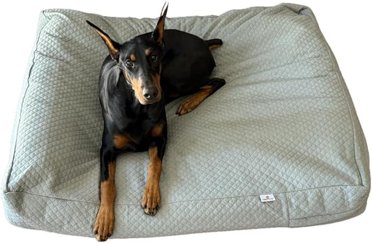 4Knines Luxury Dog Bed Cover - USA Based - Premium Durable Quilted Waterproof Heavy Duty Material - Large - Fog