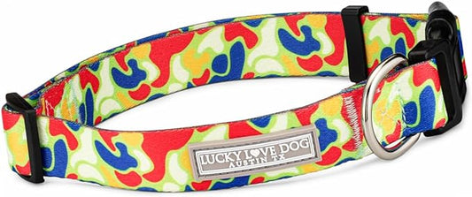 Lucky Love Dog - Adjustable Dog Collar with Easy Click Buckle for Small to Large Dogs, Durable, & Comfortable for Male & Female Dogs, Pet Collar for Puppies & Adult Ones - Oscar, Medium